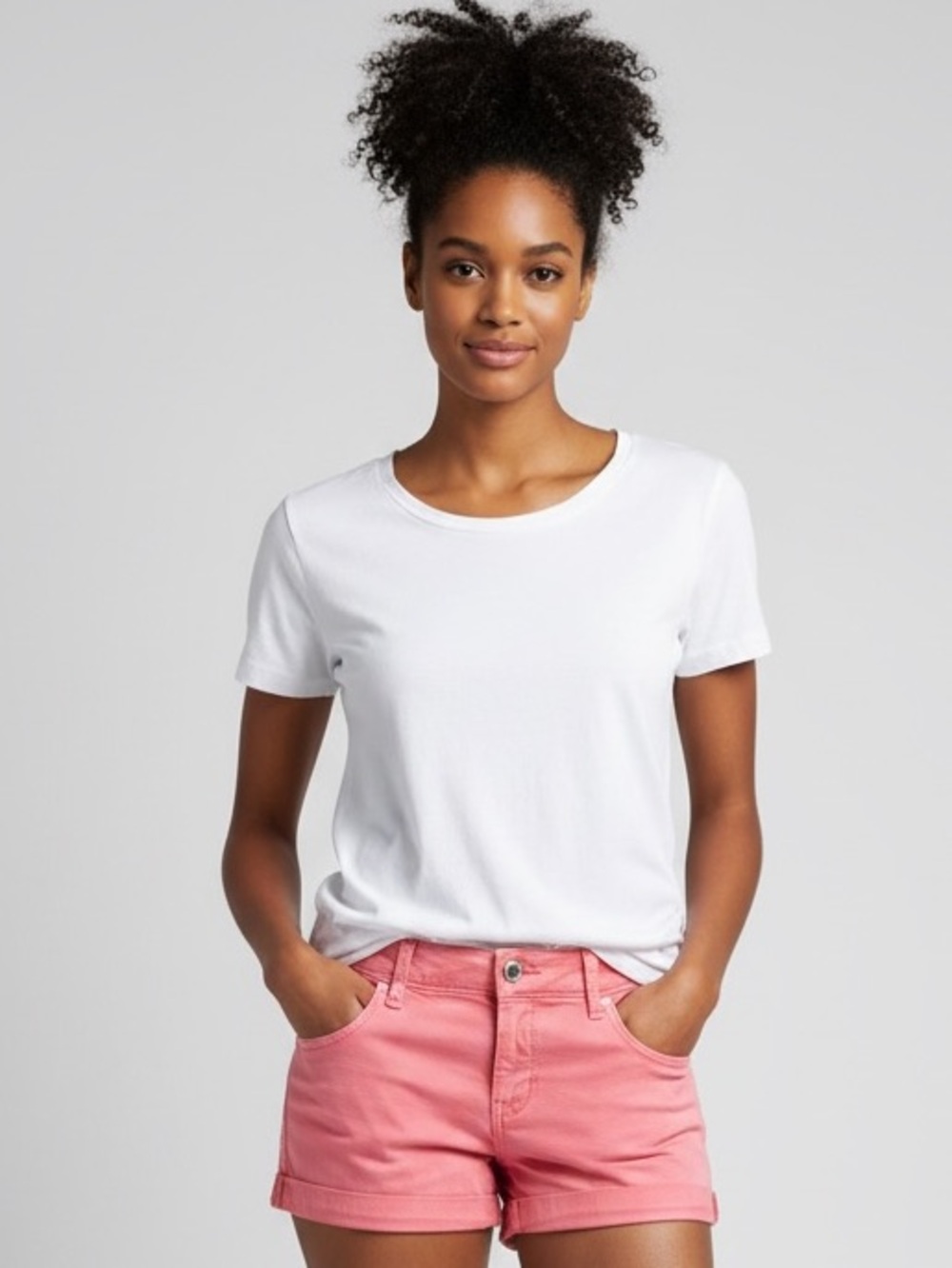 Abercrombie & Fitch Coral Denim Roll-Hem Shorts Size 6
